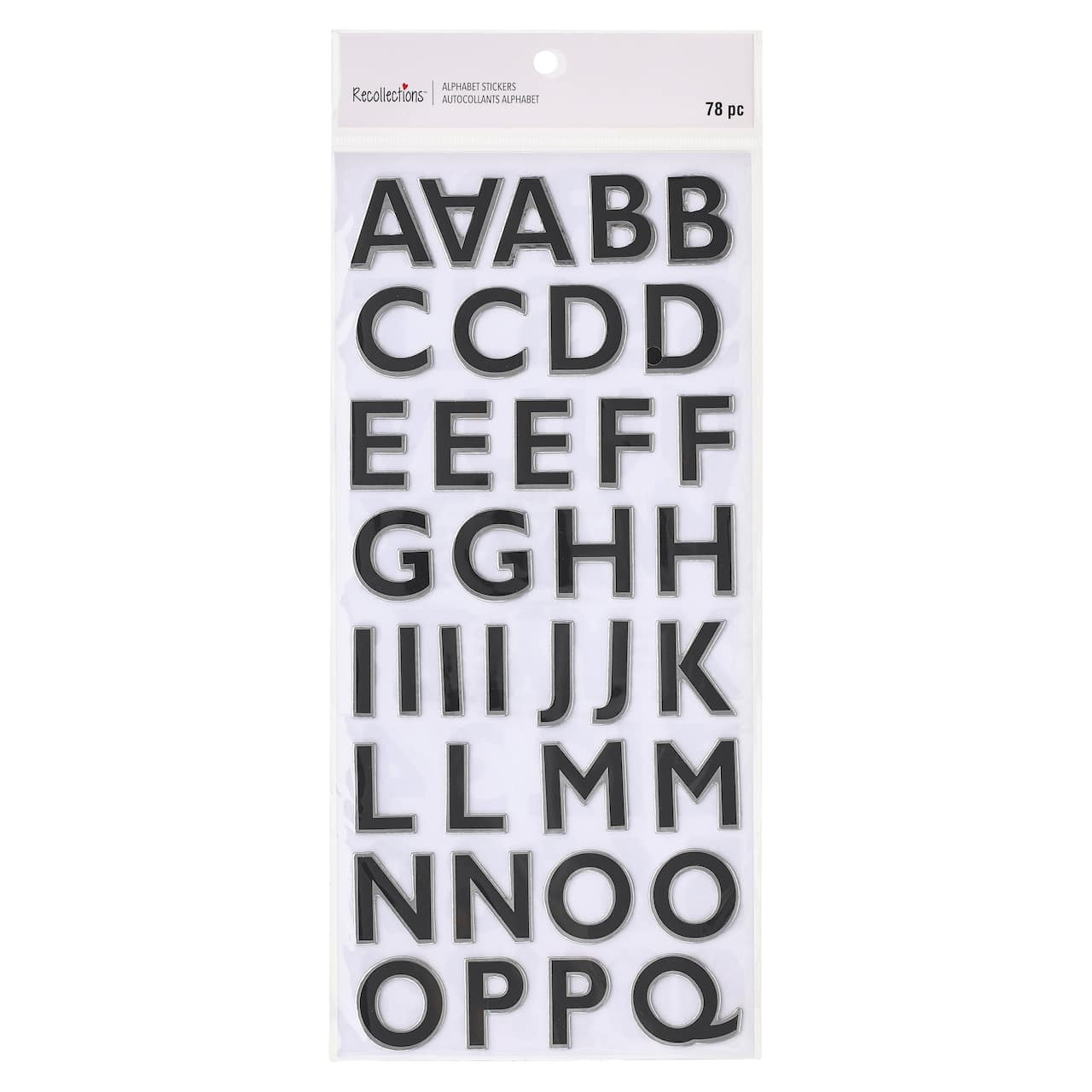 12 Packs: 2 ct. (24 total) Black Foil Alphabet by Recollections™